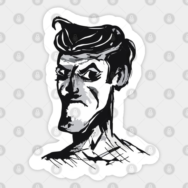 Black and white gangster thug Sigma male design Sticker by Jimbruz Store